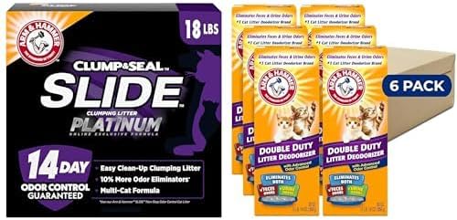ARM & HAMMER Slide Platinum Easy Clean-Up Clumping Cat Litter, 18 lbs