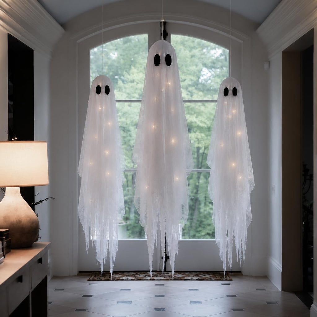 2 Pack 5 Ft Large Light Up Ghost Decor - Halloween Decorations Outdoor