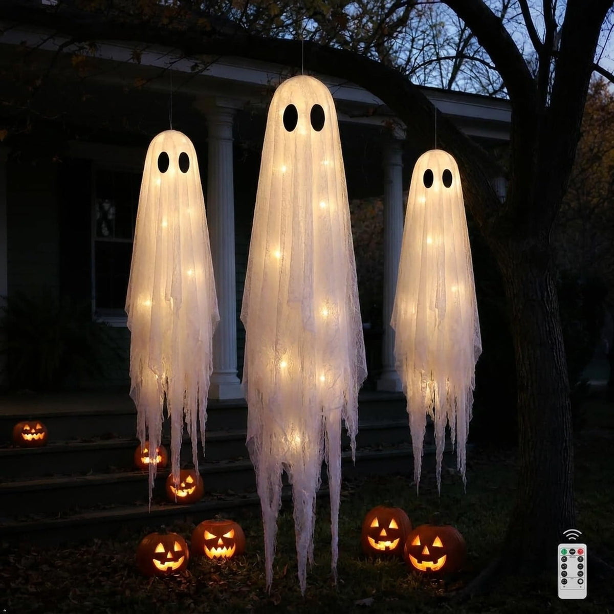 2 Pack 5 Ft Large Light Up Ghost Decor - Halloween Decorations Outdoor