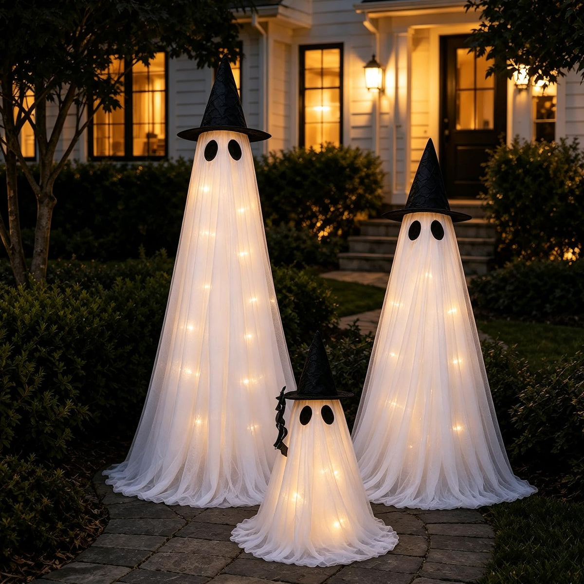 2 Pack 5 Ft Large Light Up Ghost Decor - Halloween Decorations Outdoor