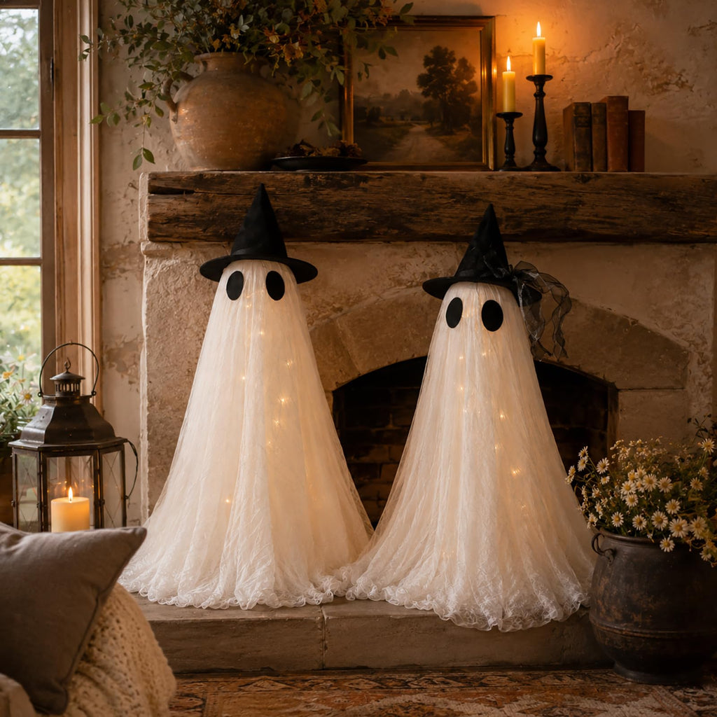 2 Pack 5 Ft Large Light Up Ghost Decor - Halloween Decorations Outdoor
