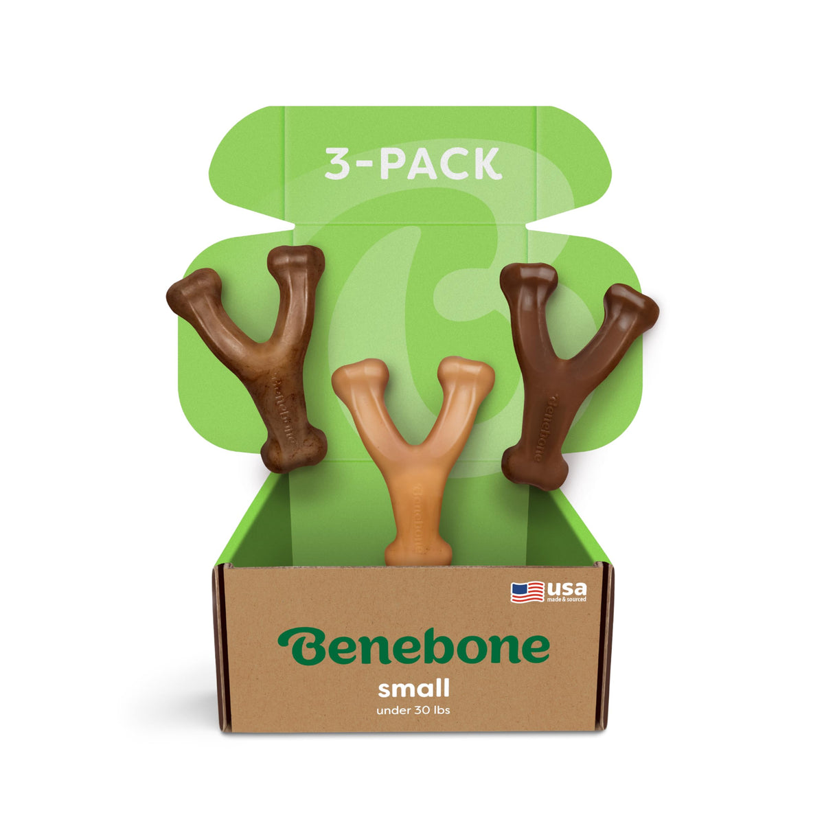 Benebone Wishbone Dog Chew Toy for Aggressive Chewers, Real Bacon, Medium