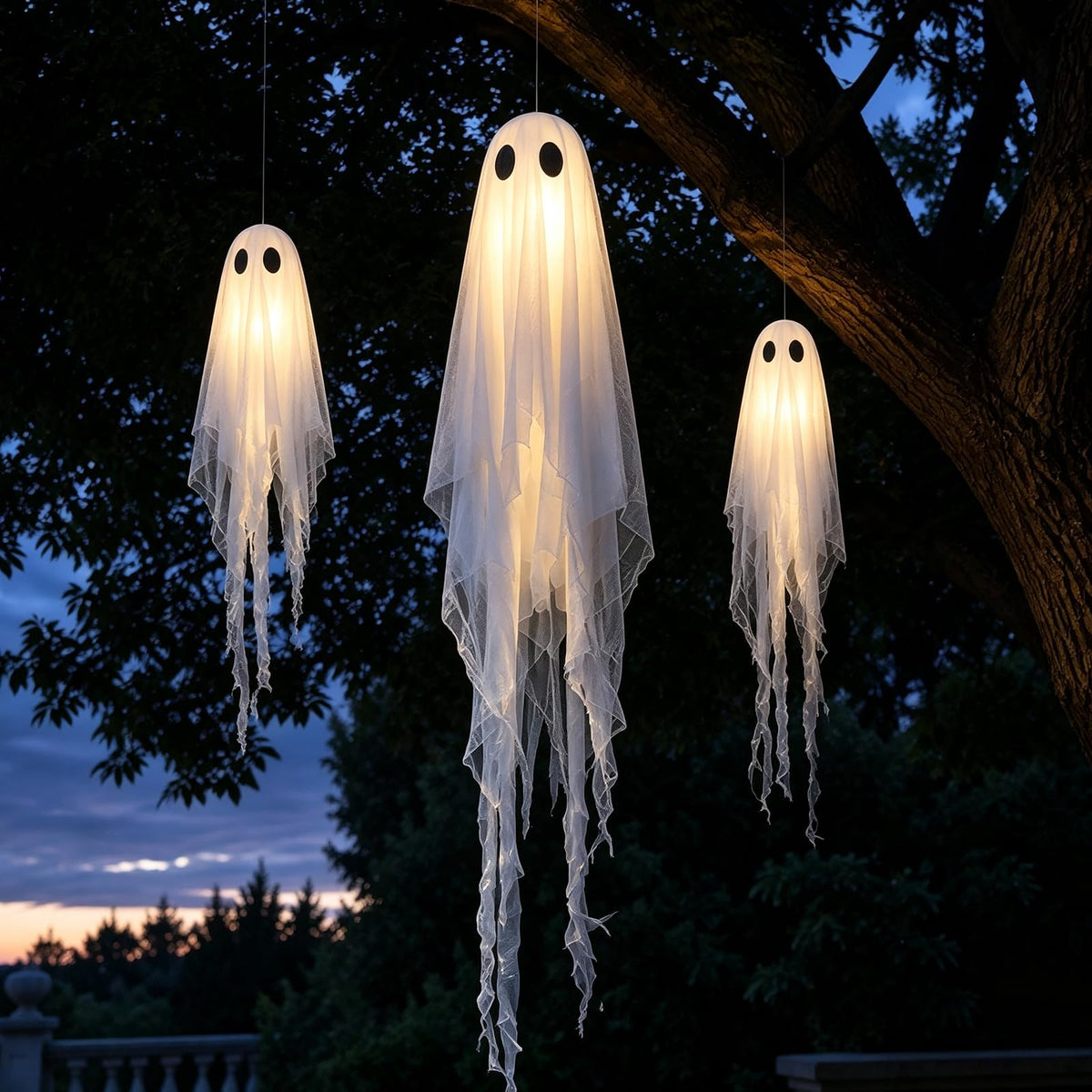 2 Pack 5 Ft Large Light Up Ghost Decor - Halloween Decorations Outdoor
