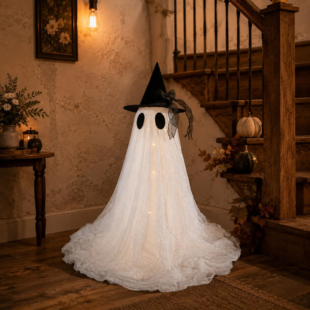 2 Pack 5 Ft Large Light Up Ghost Decor - Halloween Decorations Outdoor