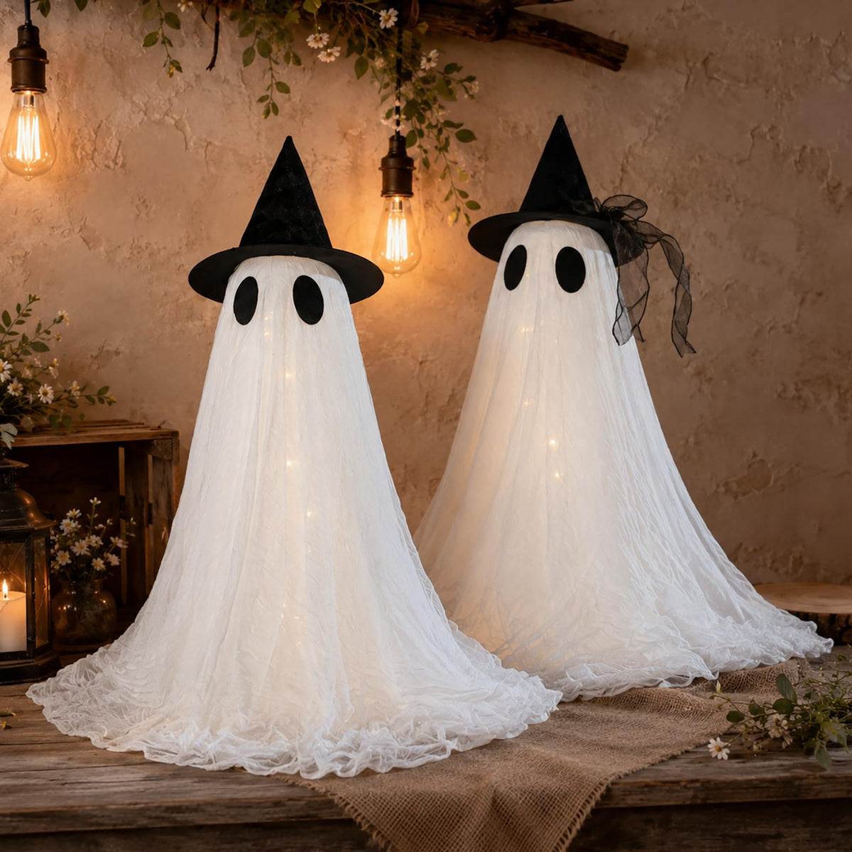2 Pack 5 Ft Large Light Up Ghost Decor - Halloween Decorations Outdoor