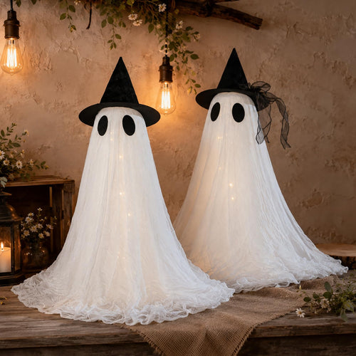 2 Pack 5 Ft Large Light Up Ghost Decor - Halloween Decorations Outdoor