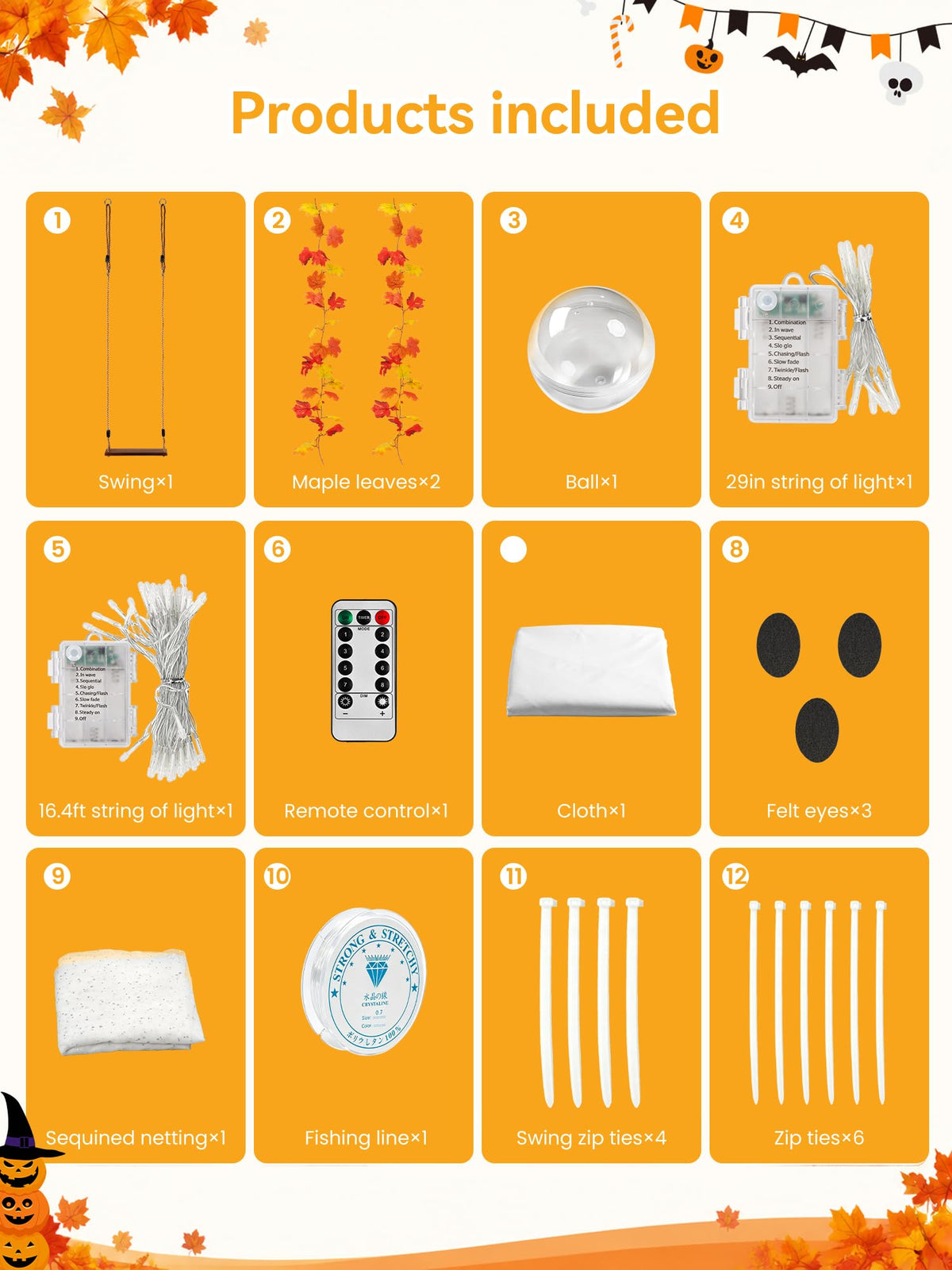 AYGXU 2pcs Halloween Decorations Indoor,Ghost Decor with String Lights Remote Control,Halloween Party Decorations,Spooky Ghost Light for Home Table Room Kitchen Office
