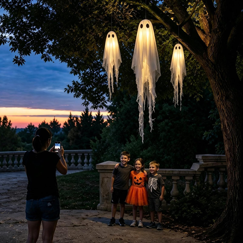 2 Pack 5 Ft Large Light Up Ghost Decor - Halloween Decorations Outdoor