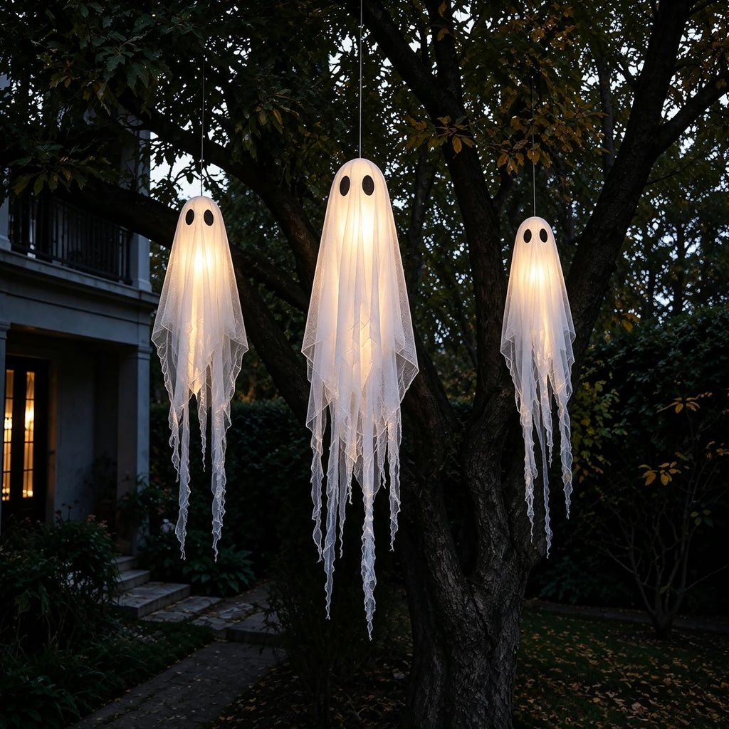 2 Pack 5 Ft Large Light Up Ghost Decor - Halloween Decorations Outdoor