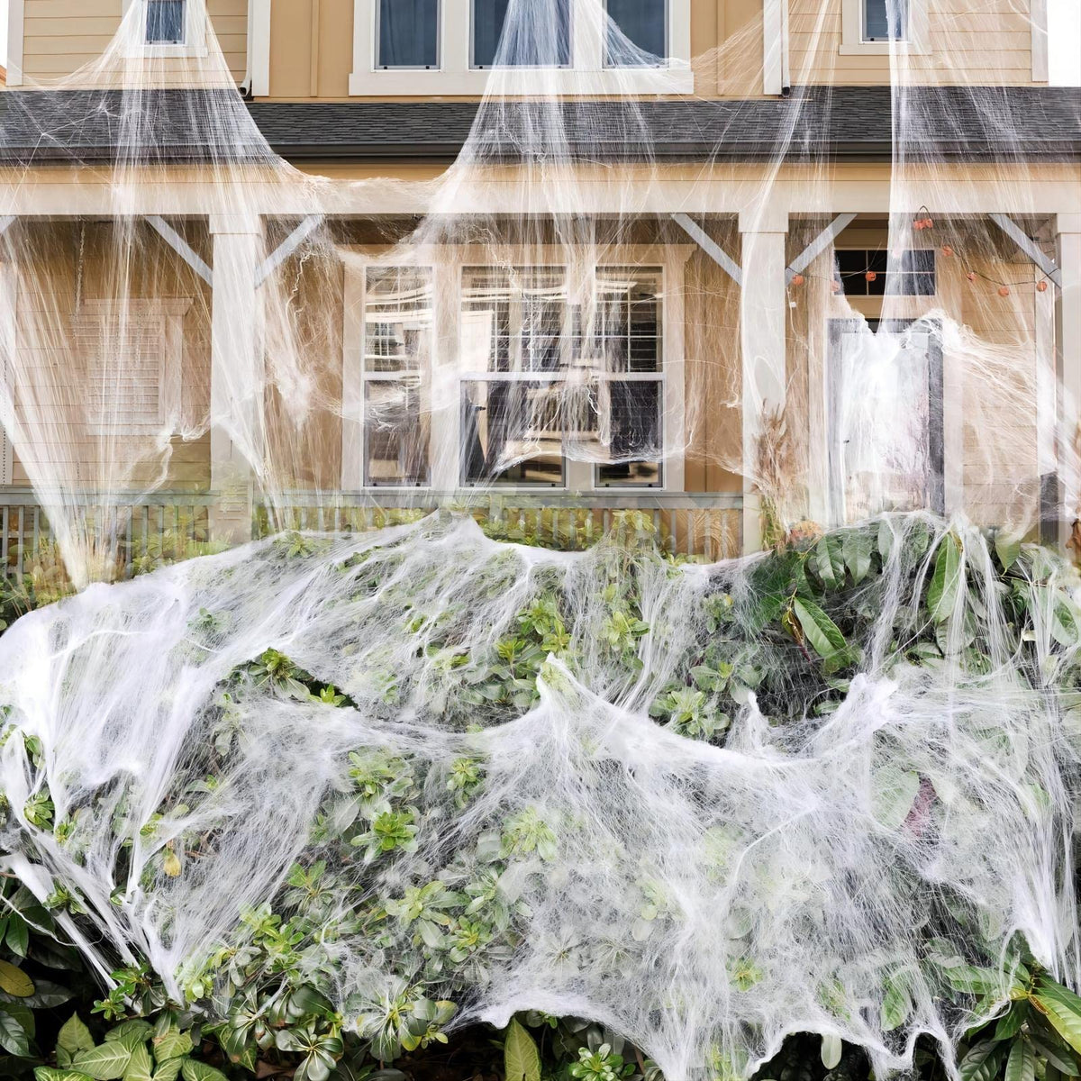 300 sqft Spider Webs Halloween Decorations Bonus with 10 Fake Spiders, Super Stretch Cobwebs for Halloween Indoor and Outdoor Party Supplies