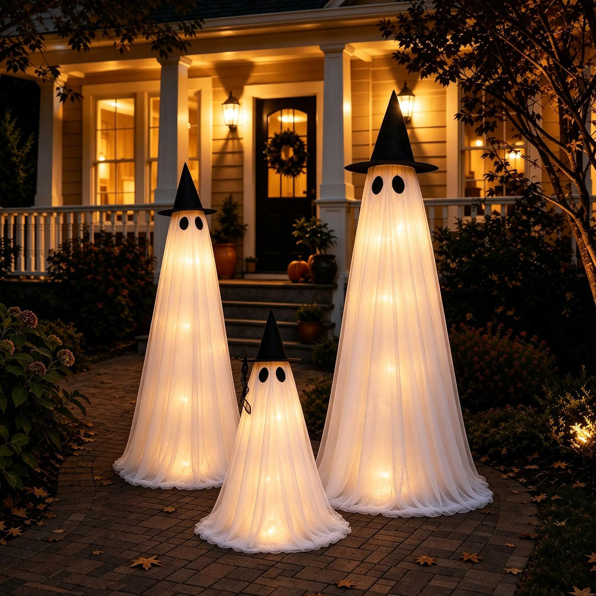 2 Pack 5 Ft Large Light Up Ghost Decor - Halloween Decorations Outdoor