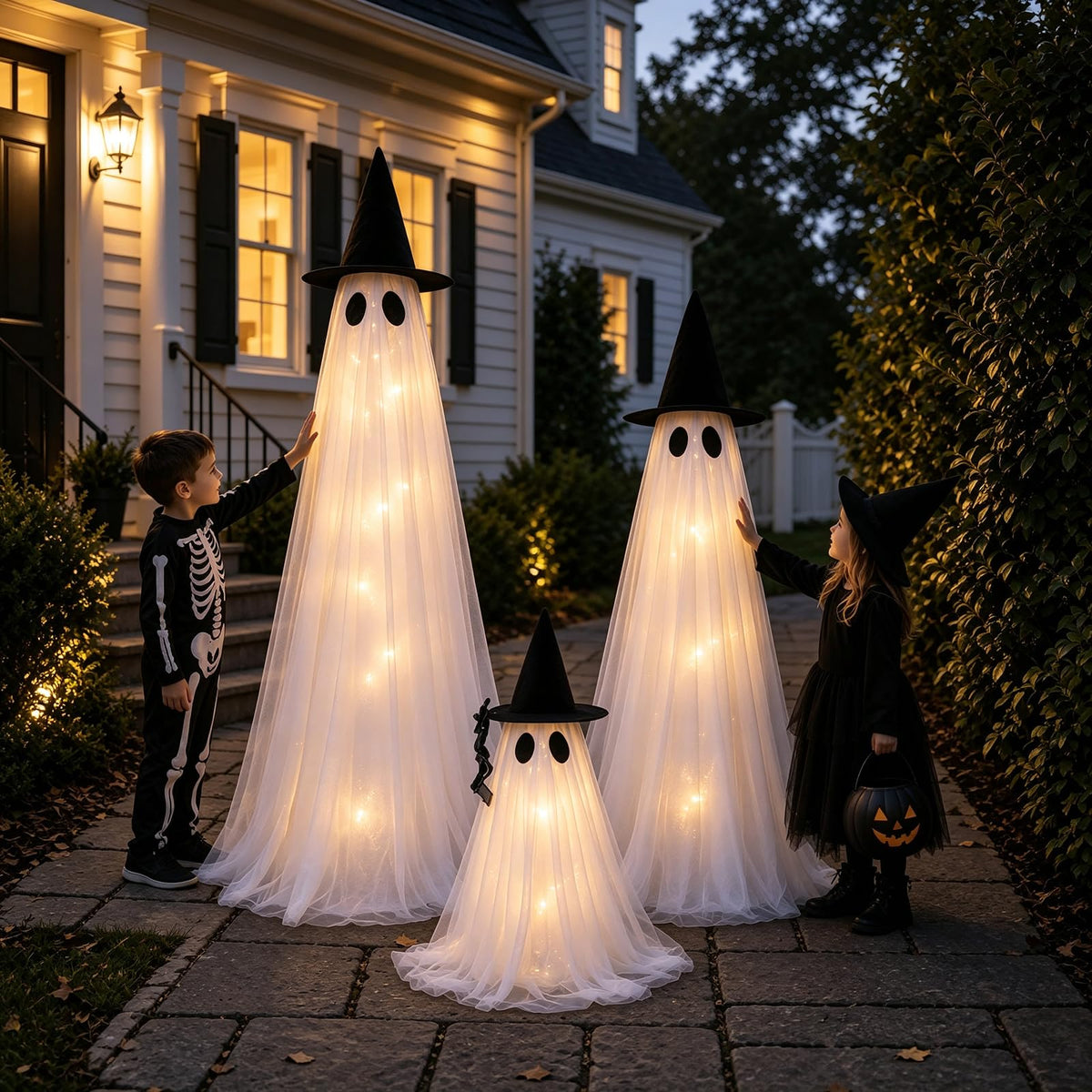 2 Pack 5 Ft Large Light Up Ghost Decor - Halloween Decorations Outdoor