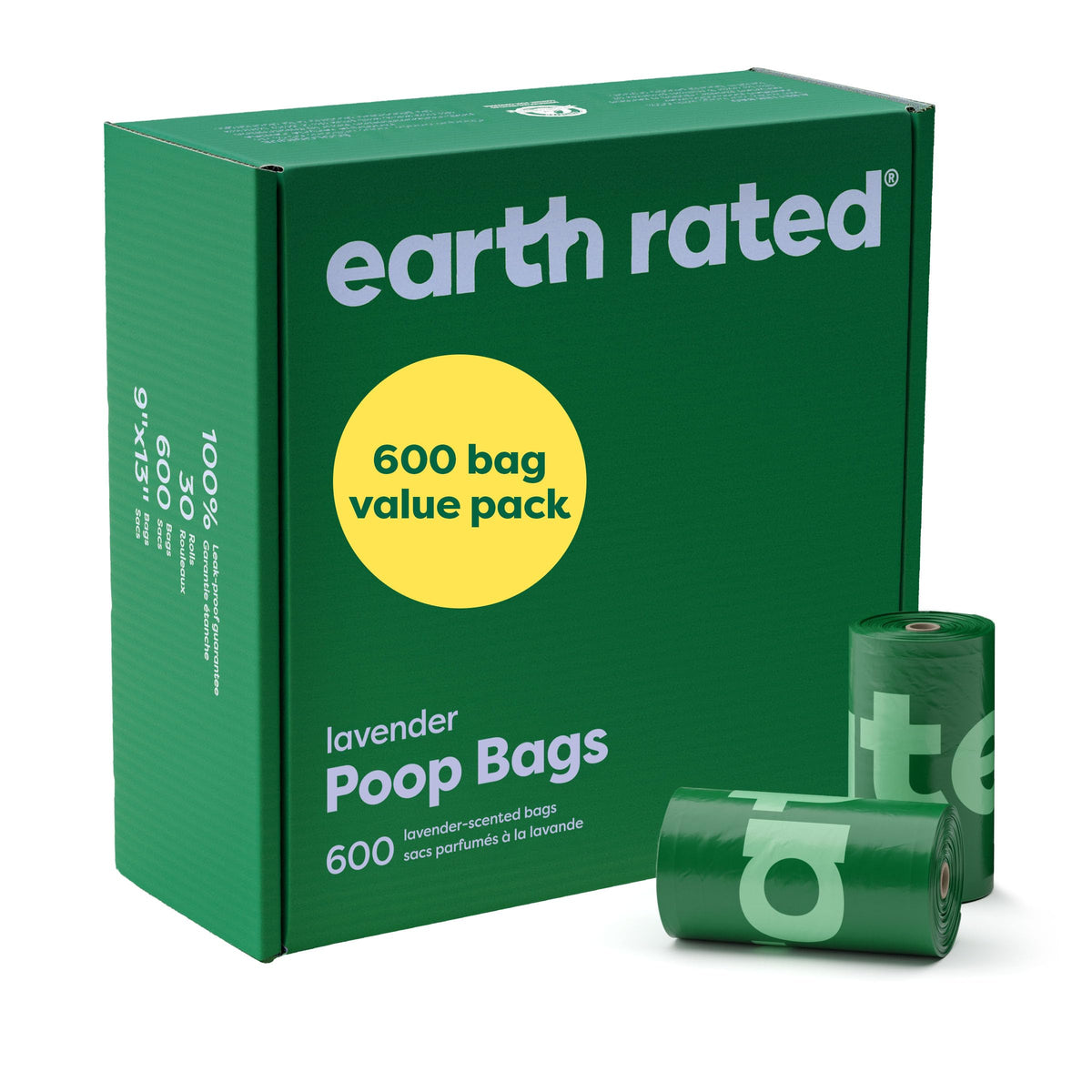 Earth Rated Dog Poop Bags on Refill Rolls, 270 Bags, Lavender