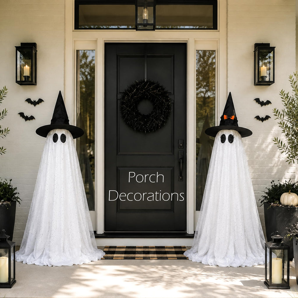 AYGXU 2pcs Halloween Decorations Indoor,Ghost Decor with String Lights Remote Control,Halloween Party Decorations,Spooky Ghost Light for Home Table Room Kitchen Office
