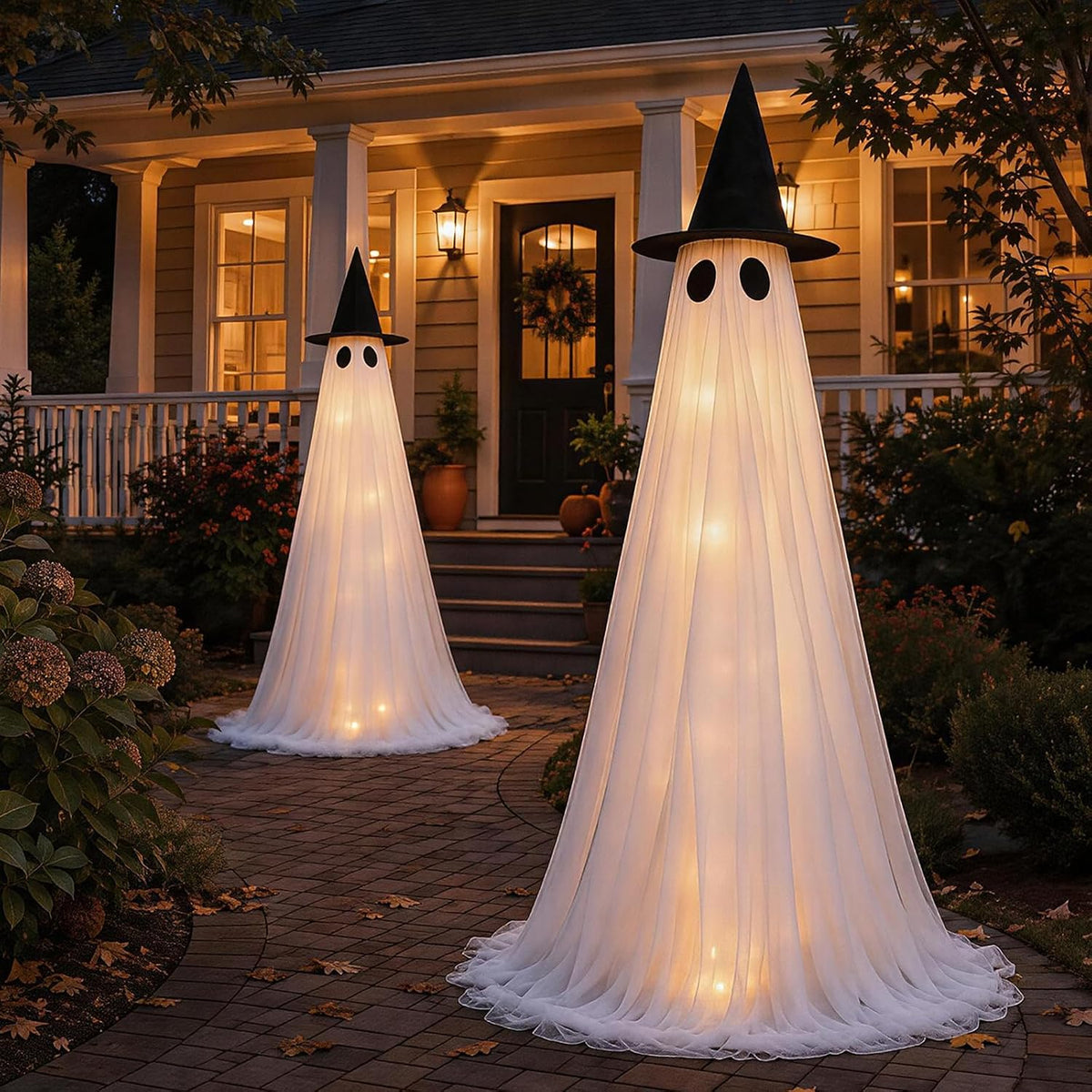2 Pack 5 Ft Large Light Up Ghost Decor - Halloween Decorations Outdoor