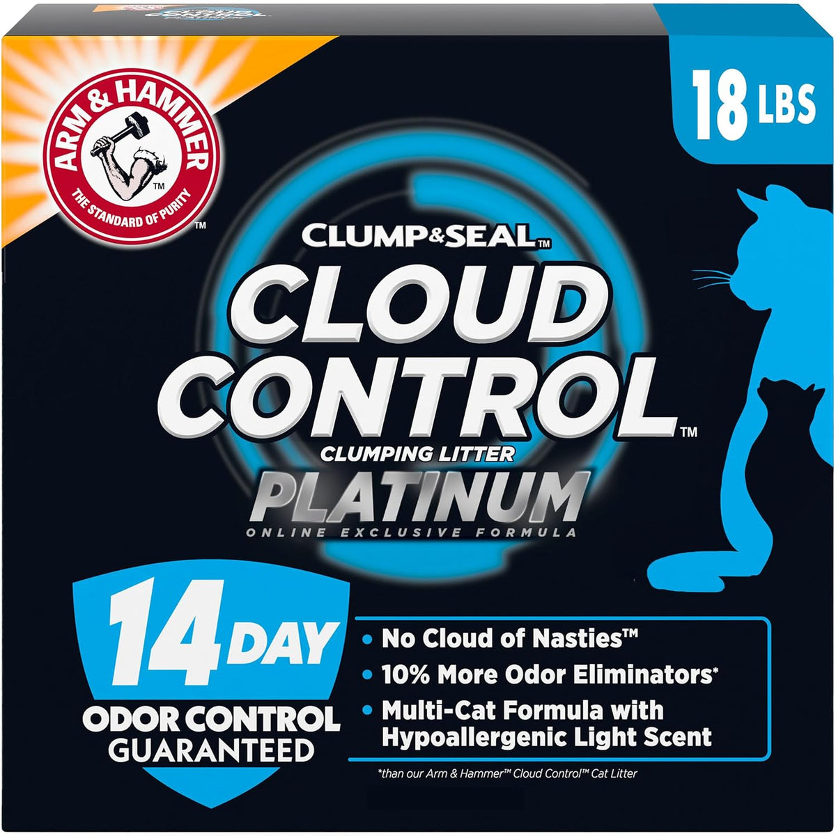 ARM & HAMMER Slide Platinum Easy Clean-Up Clumping Cat Litter, 18 lbs
