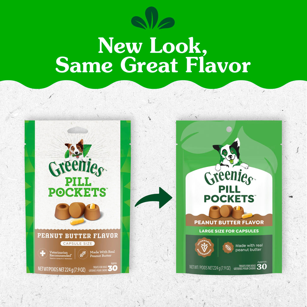 Greenies Pill Pockets Large Size Dog Treats, Peanut Butter, 15.8 oz